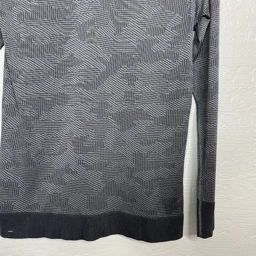 Lululemon Women 6 Swiftly Breathe Long Sleeve Vented Camo Asphalt Gray Black - Picture 6 of 9